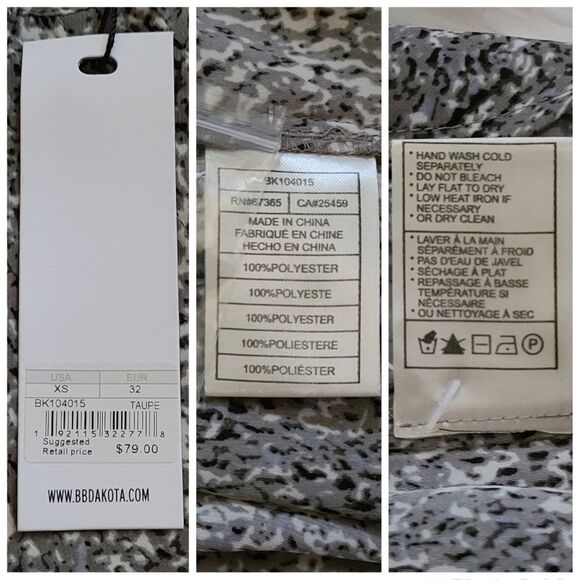 NWT|BB Dakota Born to be Wild Button Down Shirt, XS - Picture 7 of 7